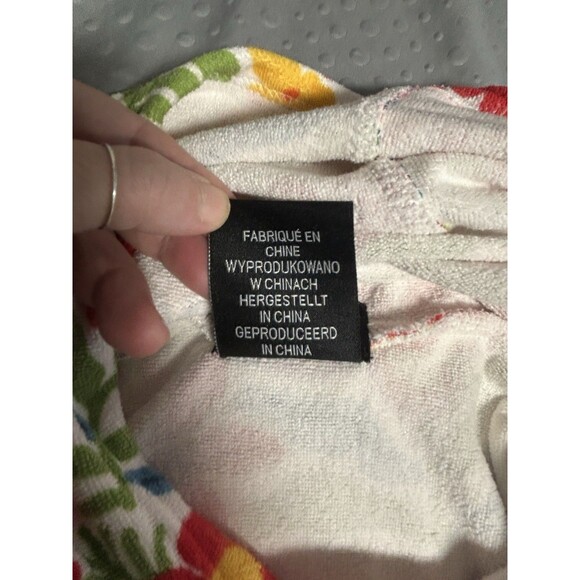 Throwzy Marlo O/S Bright Floral Wearable Hooded Towel Poncho Pocket Resort - Picture 8 of 9